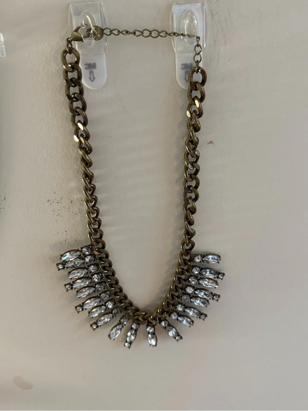 Loft Statement Crystal Bib Necklace in Antique Gold - Picture 1 of 2